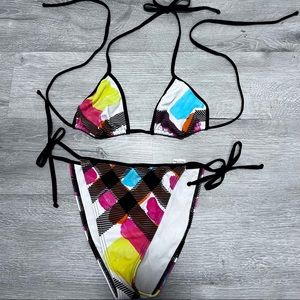 Burberry vintage swimsuit two piece string bikini